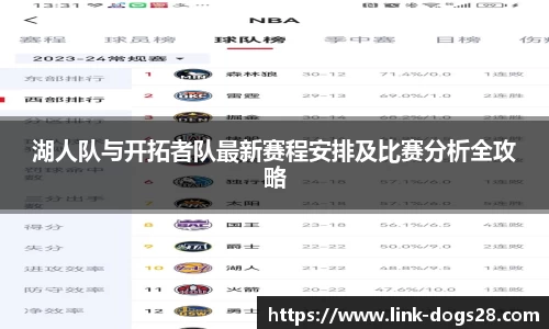 湖人队与开拓者队最新赛程安排及比赛分析全攻略